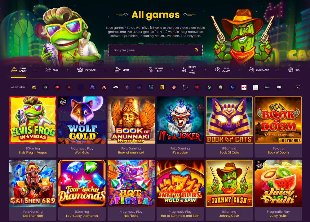 Juegos con crupier en vivo de Bizzo Casino